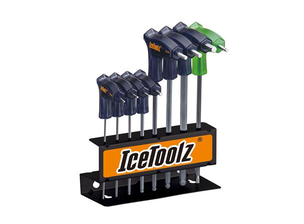 Ice Toolz L-Håndtak Unbrako/Torx Sett SNCM stål, m/kule, 2-8mm Hex + T25 Torx